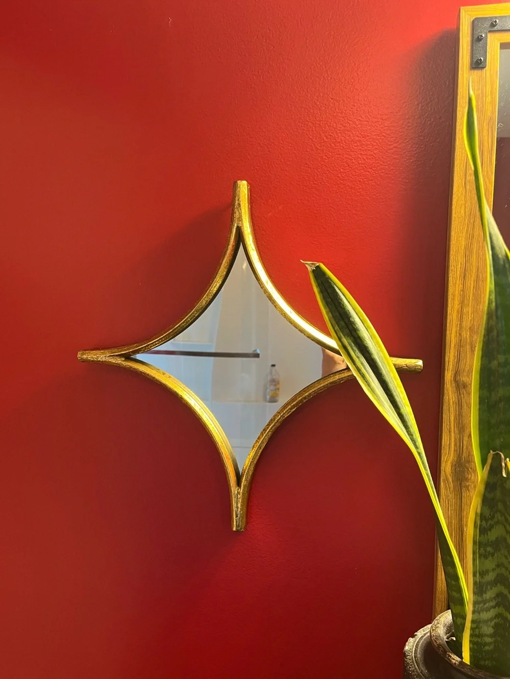 Hobby lobby whimsical gold finish 4point star twinkle celestial mirror 16x16”